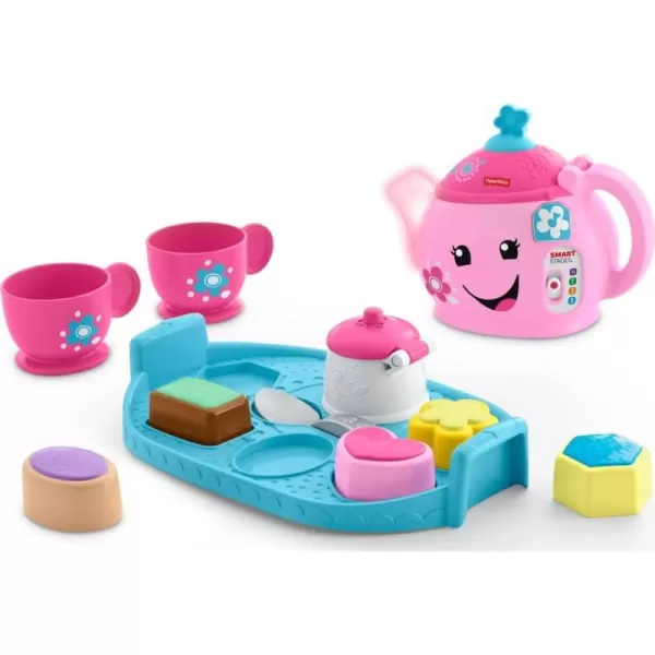 FisherPrice Toddler Toy Laugh ampamp Learn Sweet Manners Tea Set with Smart Stages Learning Songs for Pretend Play Kids Ages 18 MonthsStandard Packaging