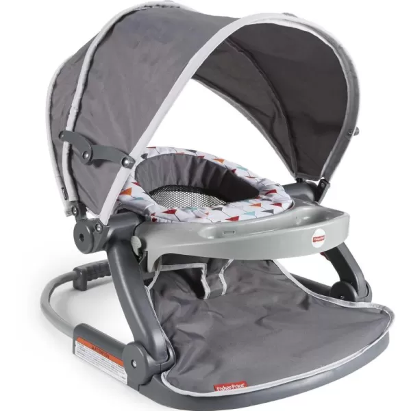 FisherPrice Travel Baby Chair OntheGo SitMeUp Floor Seat with Snack Tray and Canopy for Outdoor Use Arrows AwaySitmeup Floor Seat