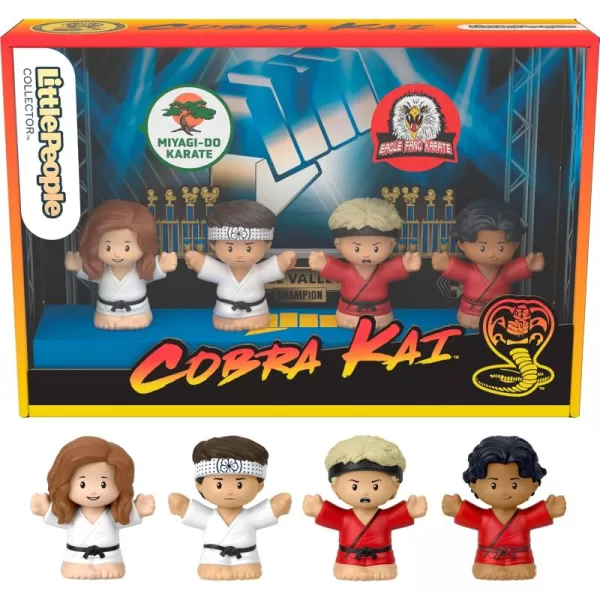 Little People Collector Cobra Kai Special Edition Figure Set for Adults ampamp Fans in a Display Gift Box 4 Figures