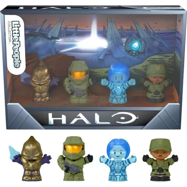 Little People Collector Halo Video Game Special Edition Set for Adults ampamp Fans 4 Character Figures in Display Gift Box