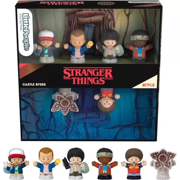Little People Collector Stranger Things Castle Byers Special Edition Set 6 Figures for Adults ampamp Fans in a Gift Display Box