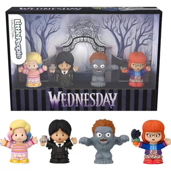 Little People Collector Wednesday TV Series Special Edition Set for Adults ampamp Fans 4 Figures in Display Package