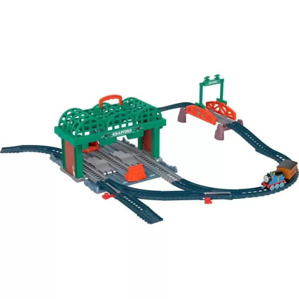 Thomas ampamp Friends Diecast Toy Train ampamp Track Set Knapford Station 2in1 Playset ampamp Storage Case for Preschool Kids Ages 3 Years