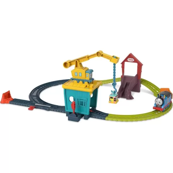 Thomas ampamp Friends Motorized Toy Train Set Fix em Up Friends with Carly the Crane Sandy the Rail Speeder ampamp Thomas for Preschool Kids Ages 3 Years Carly  Sandy Set