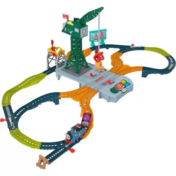 Thomas ampamp Friends Motorized Toy Train Set Talking Cranky Delivery Track Playset with Sounds ampamp Phrases for Pretend Play Kids Ages 3 YearsTalking Cranky Track Set