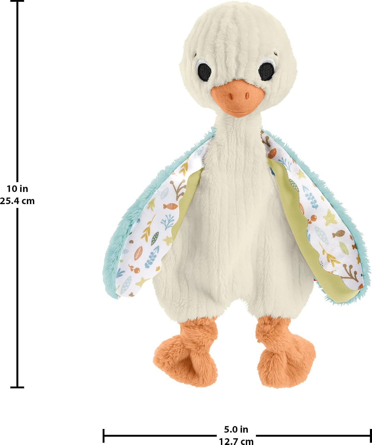 Fisher Price Baby Sensory Toy Snuggle Up Goose Plush with Jingle Sounds for Developmental Play Newborns Ages 3 Months