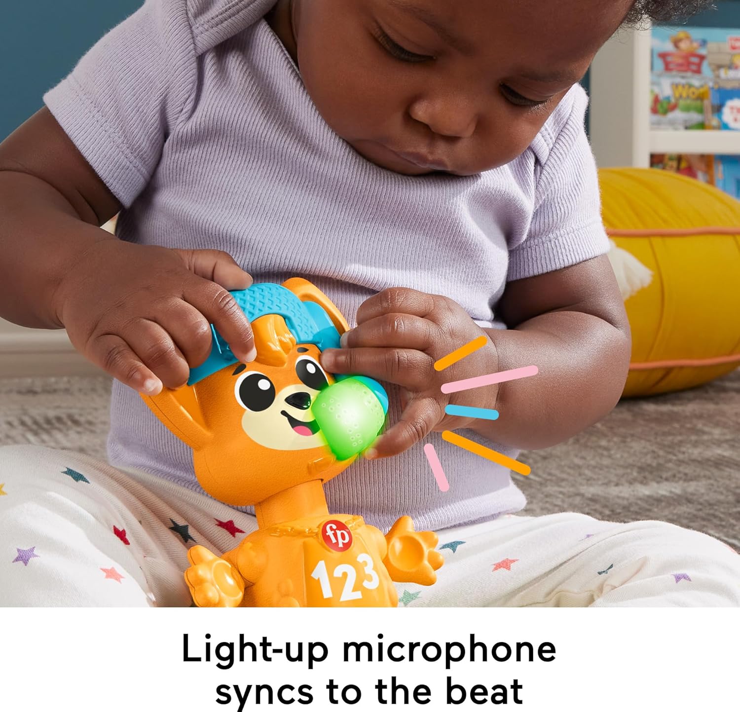 FisherPrice Baby Learning Toy Link Squad Opposites Fox with Music ampamp Lights for Ages 9 Months Compatible Only with Link Squad Items