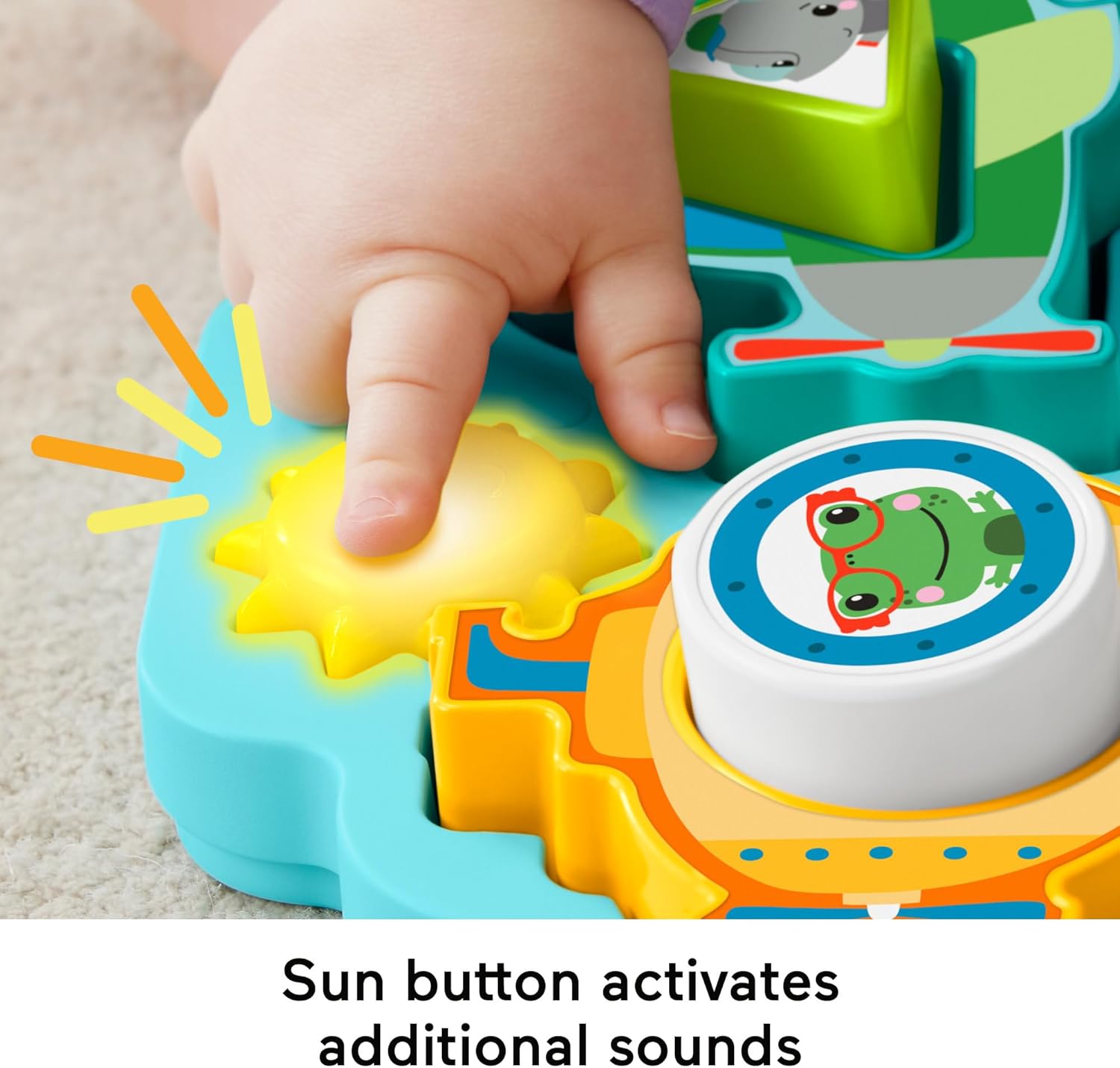 FisherPrice Baby Sorting Toy Shapes ampamp Sounds Vehicle Puzzle with Music ampamp Lights for Fine Motor Play Ages 9M