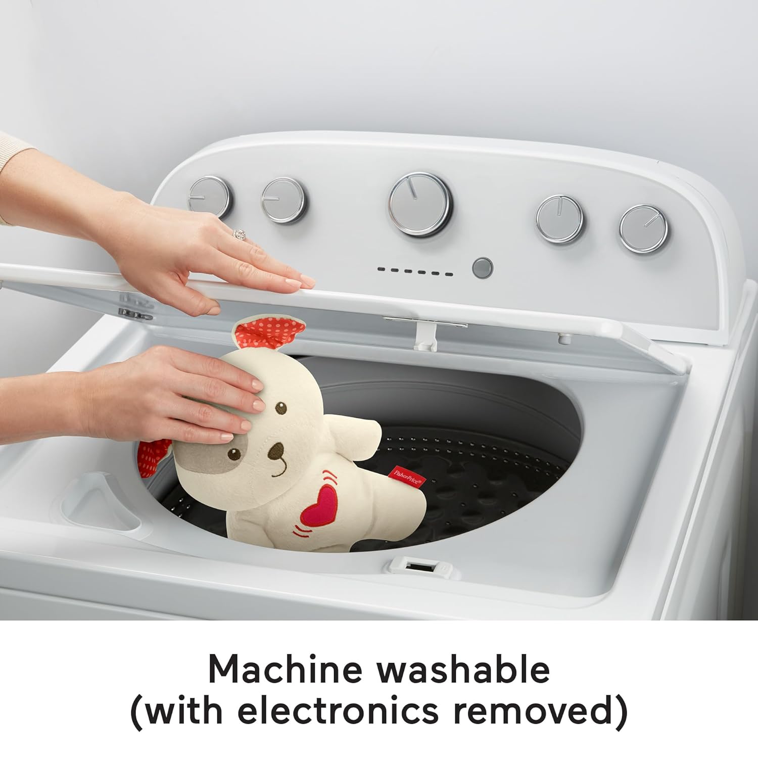 FisherPrice Baby Toy Calming Vibrations Cuddle Soother Musical Plush Dog Sound Machine for Developmental Play Newborns Ages 0 Months