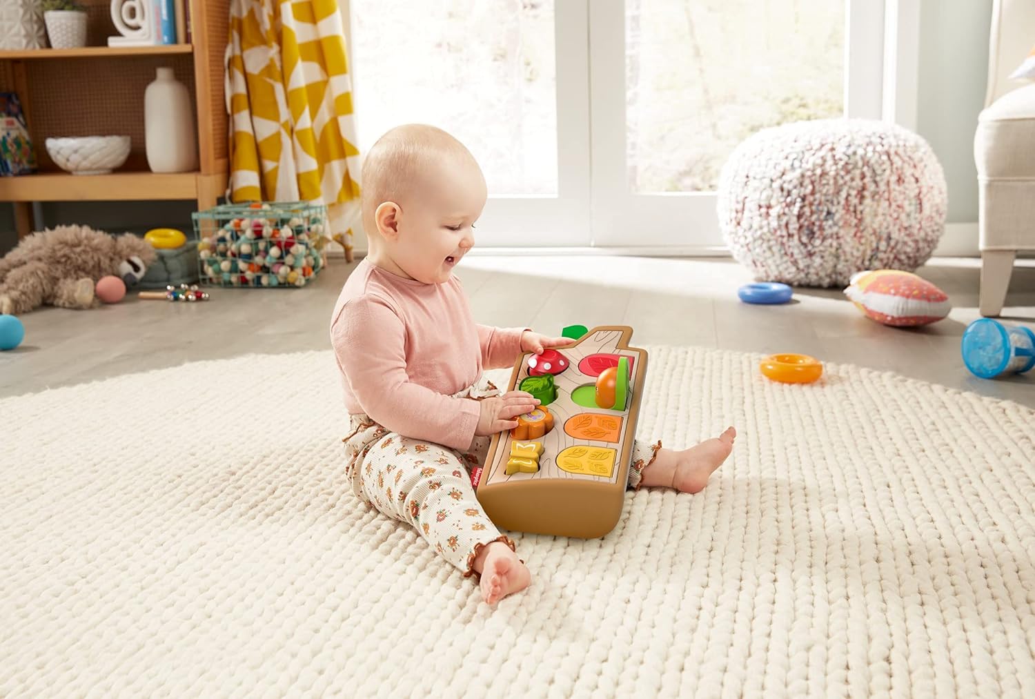 FisherPrice Baby Toy Hide ampamp Peek PopUp AnimalThemed Sensory Activity with Wood Accents ampamp Sounds for Ages 9 Months