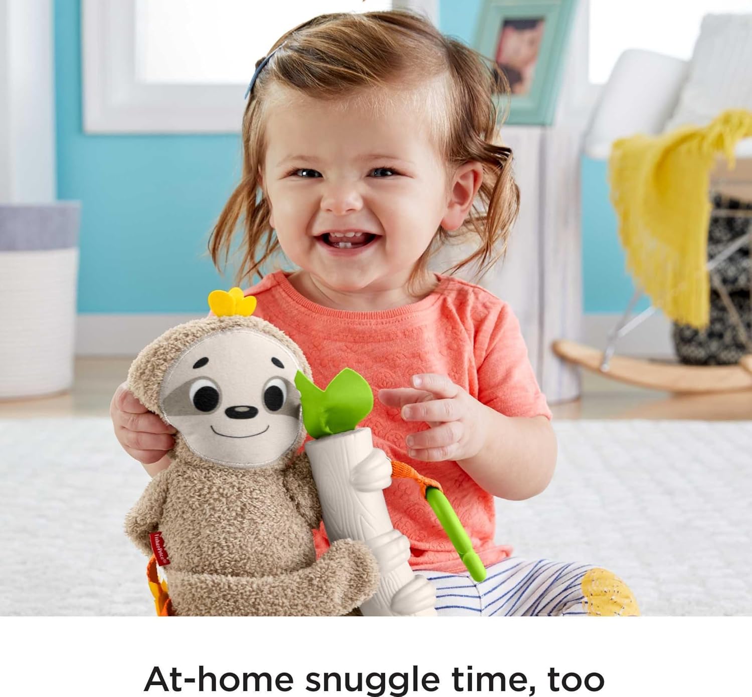 FisherPrice Baby Toy Slow Much Fun Stroller Sloth Travel Activity with Motion ampamp Sensory Details for Newborns Ages 0 Months