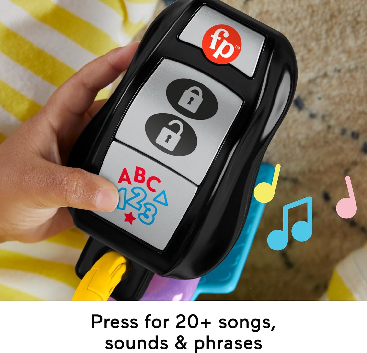 FisherPrice Baby Travel Toy Laugh ampamp Learn Play ampamp Go Activity Keys with Learning Music Teether ampamp Mirror for Infants Ages 6 Months