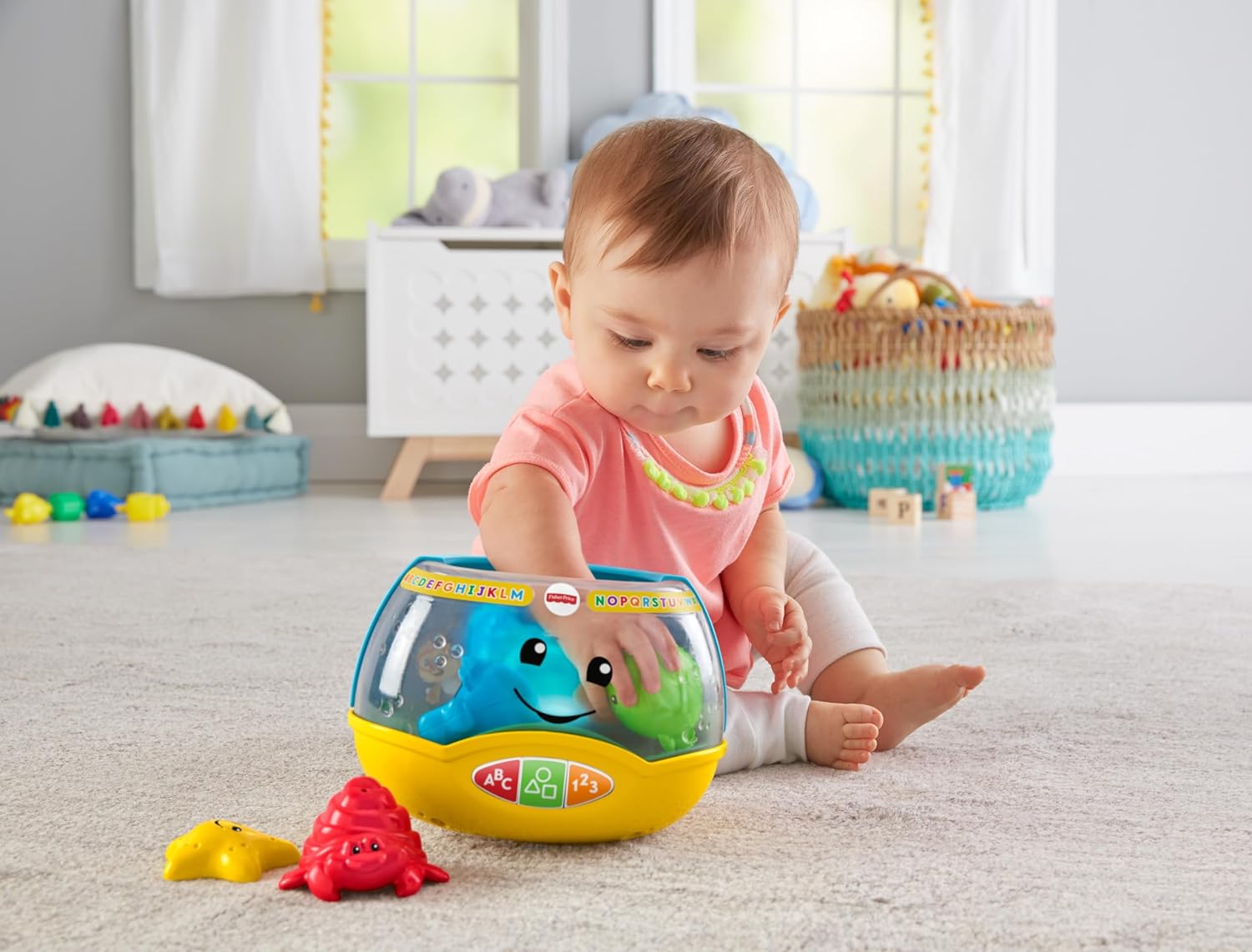 FisherPrice Baby ampamp Toddler Toy Laugh ampamp Learn Magical Lights Fishbowl with Smart Stages Learning Content for Infants Ages 6 Months