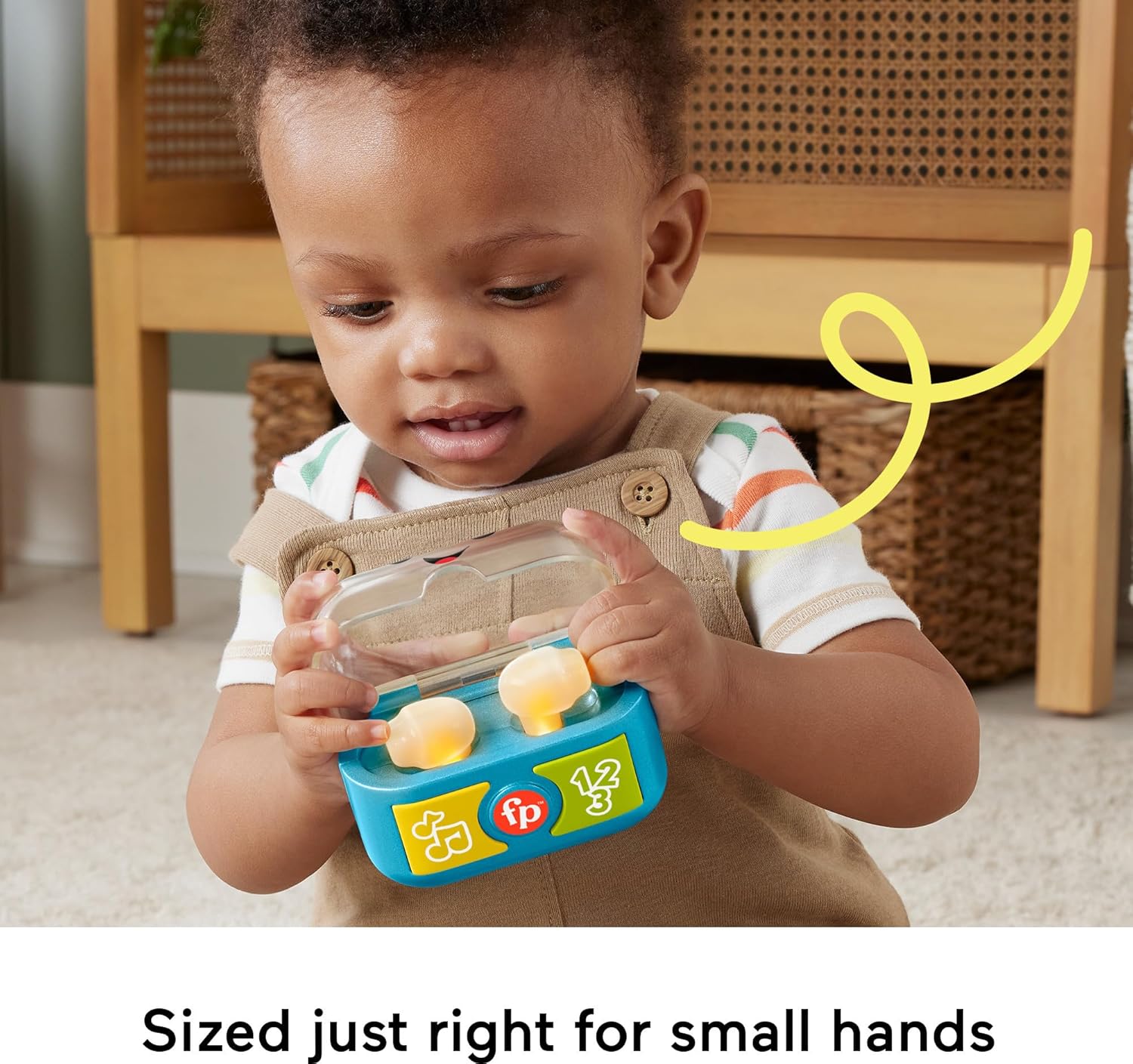 FisherPrice Baby ampamp Toddler Toy Laugh ampamp Learn Play Along Ear Buds with Music Lights ampamp Fine Motor Activities for Infants Ages 6 Months