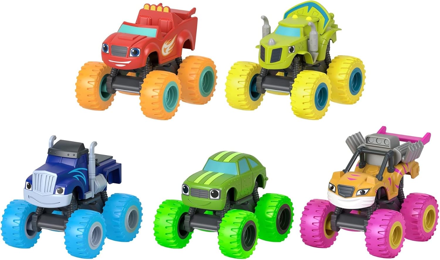 FisherPrice Blaze and The Monster Machines Diecast Toys Racers 4 Pack of PushAlong Metal Vehicles for Pretend Play Preschool Kids Ages 3 Years Amazon Exclusive5 pack