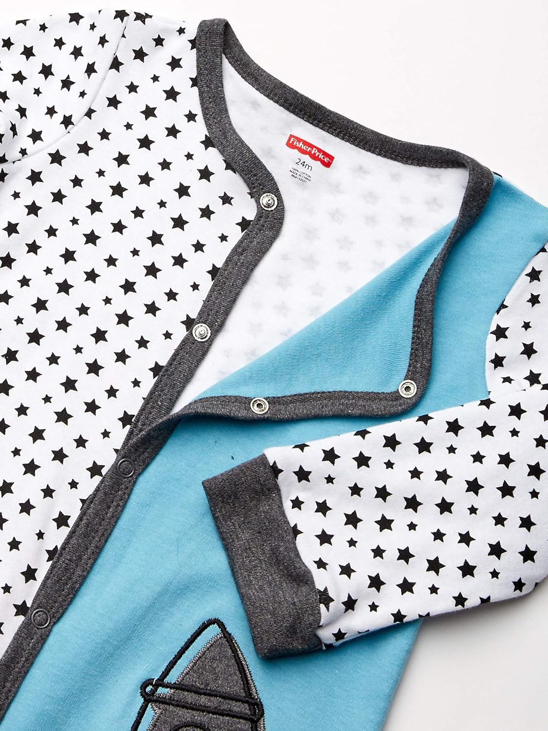 FisherPrice Embroidered OnePiece CoverallLight BlueGray