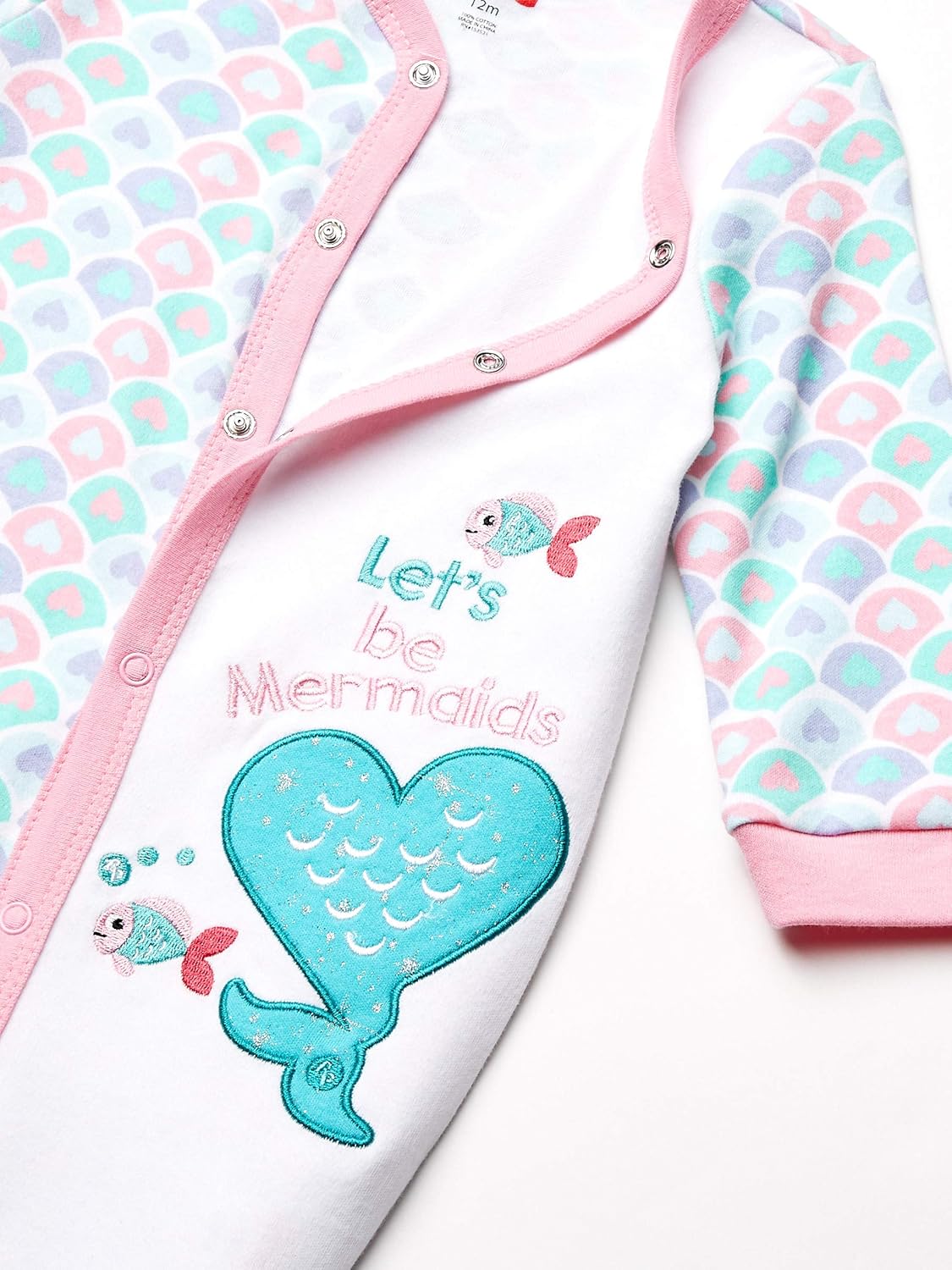 FisherPrice Embroidered OnePiece CoverallWhitePinkPurple