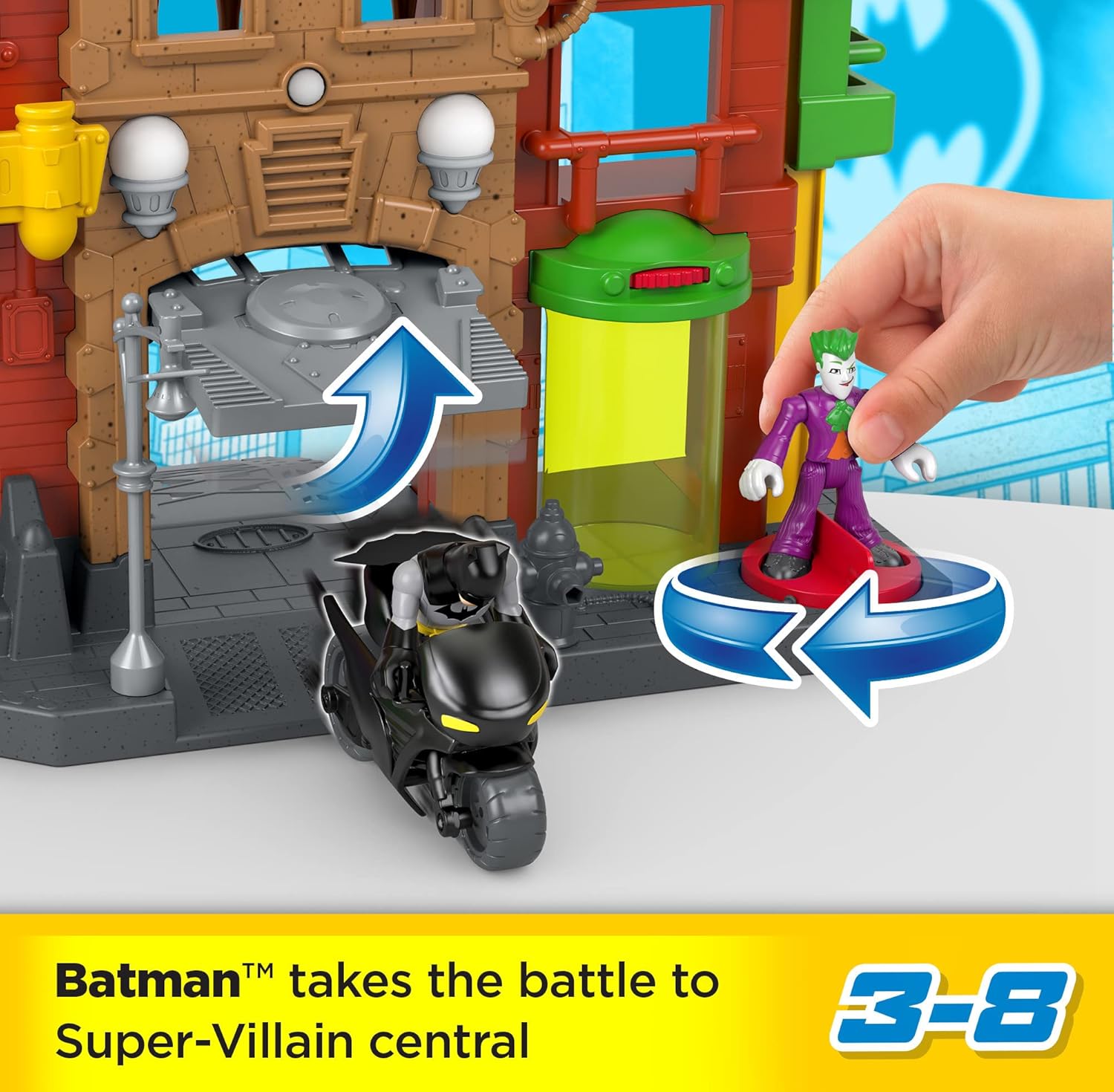 FisherPrice Imaginext DC Super Friends Batman Toy Crime Alley Playset with Figures ampamp Accessories for Preschool Kids Ages 3 Years