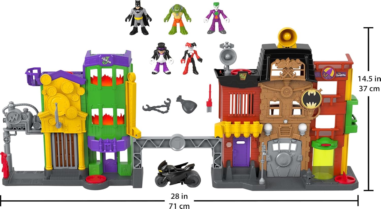 FisherPrice Imaginext DC Super Friends Batman Toy Crime Alley Playset with Figures ampamp Accessories for Preschool Kids Ages 3 Years