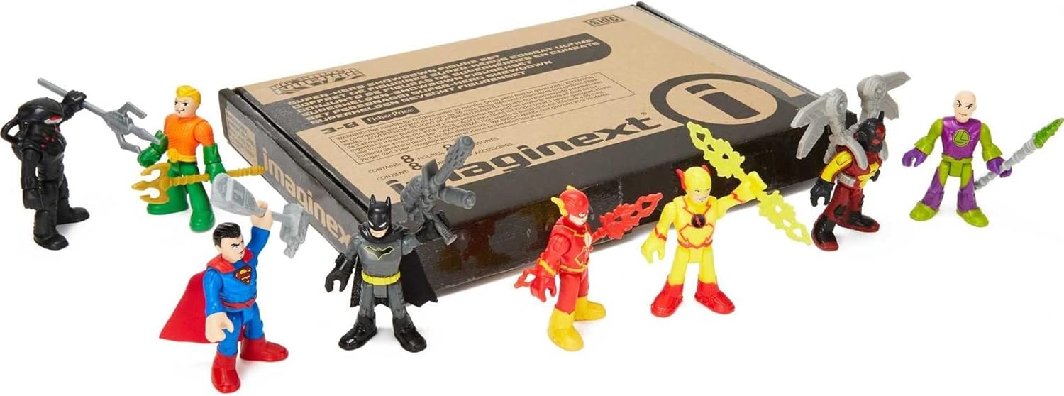 FisherPrice Imaginext DC Super Friends Batman Toy SuperHero Showdown Figure Set Superman Aquaman The Flash Preschool Kids Ages 3 Years