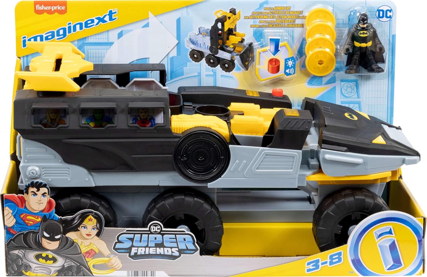 FisherPrice Imaginext DC Super Friends Batman Toys Transforming BatTank with Lights Sounds Figure ampamp Projectiles for Preschool Kids Ages 3 Years