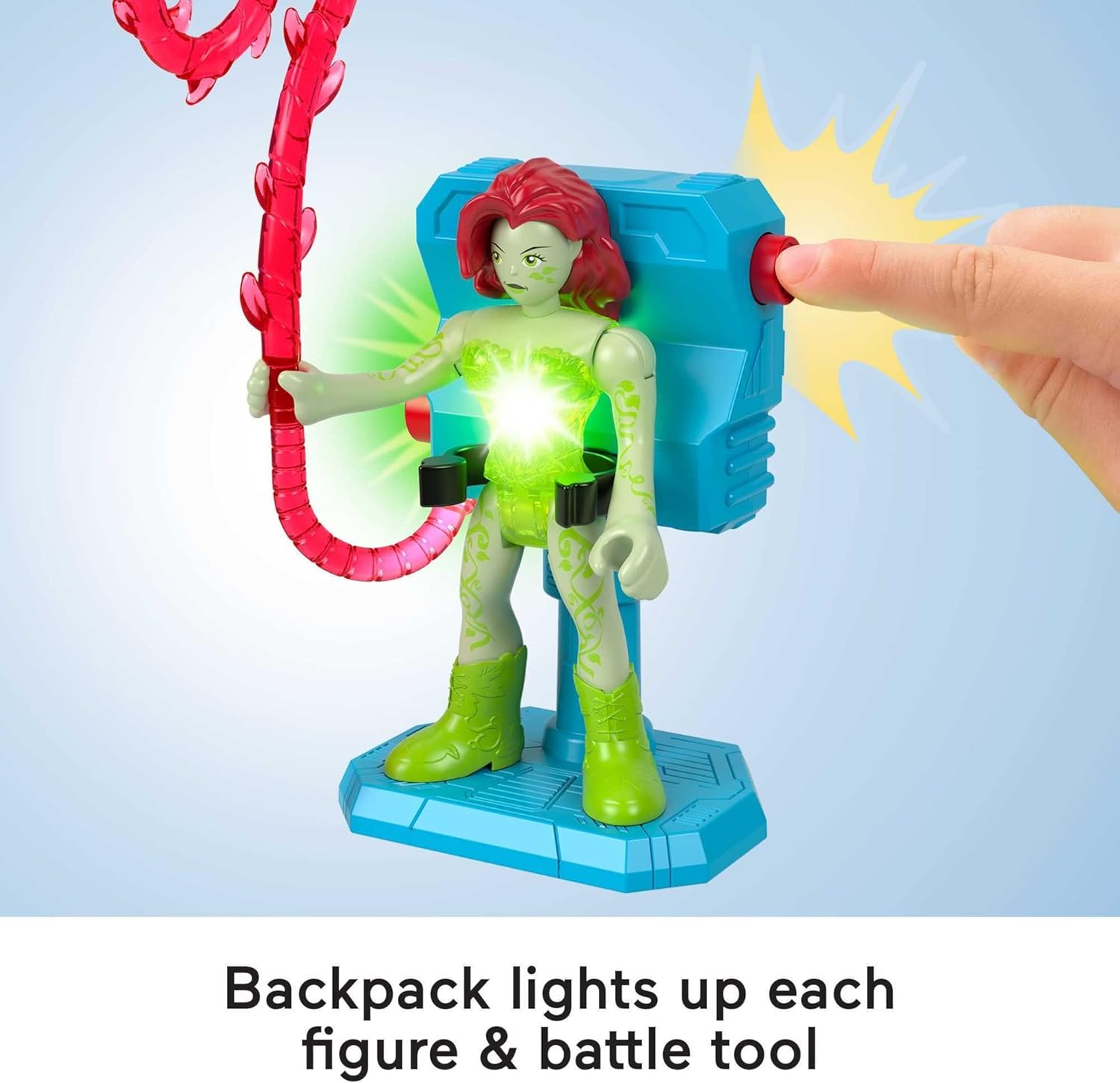 FisherPrice Imaginext DC Super Friends Preschool Toys Batman Battle Multipack 9Piece Figure Set with LightUp Backpack for Ages 3 Years