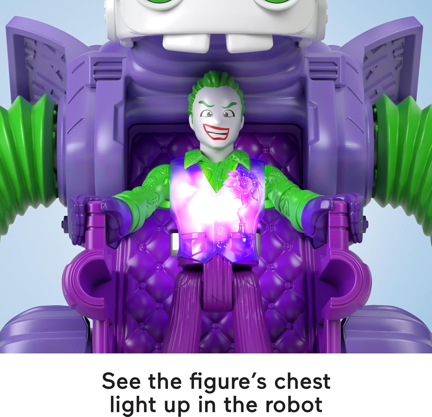 FisherPrice Imaginext DC Super Friends The Joker Toy Battling Robot with Poseable Figure ampamp Lights for Pretend Play Kids Ages 3 Years