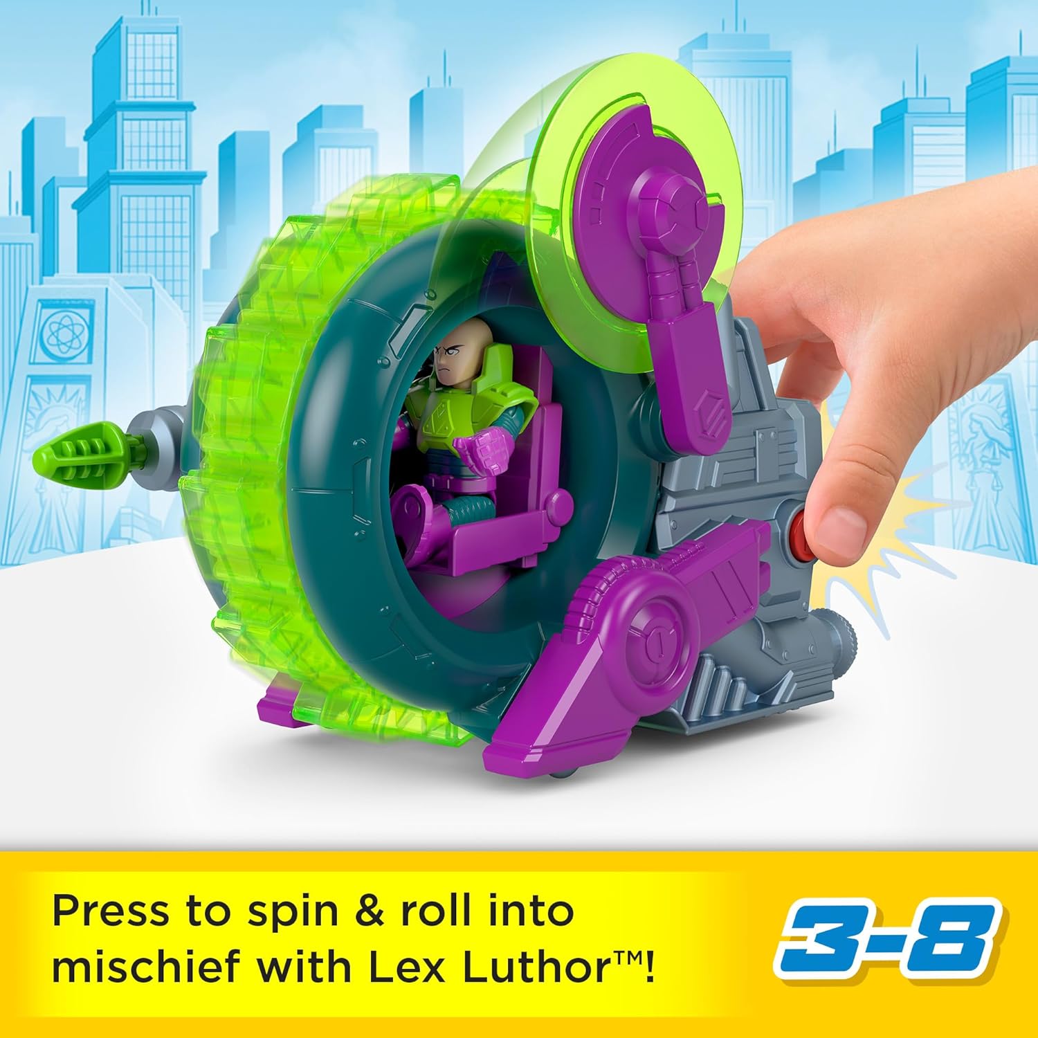 FisherPrice Imaginext DC Super Friends Toy Lex Luthor Spinning Saw Vehicle ampamp Figure Set for Pretend Play Kids Ages 3 Years