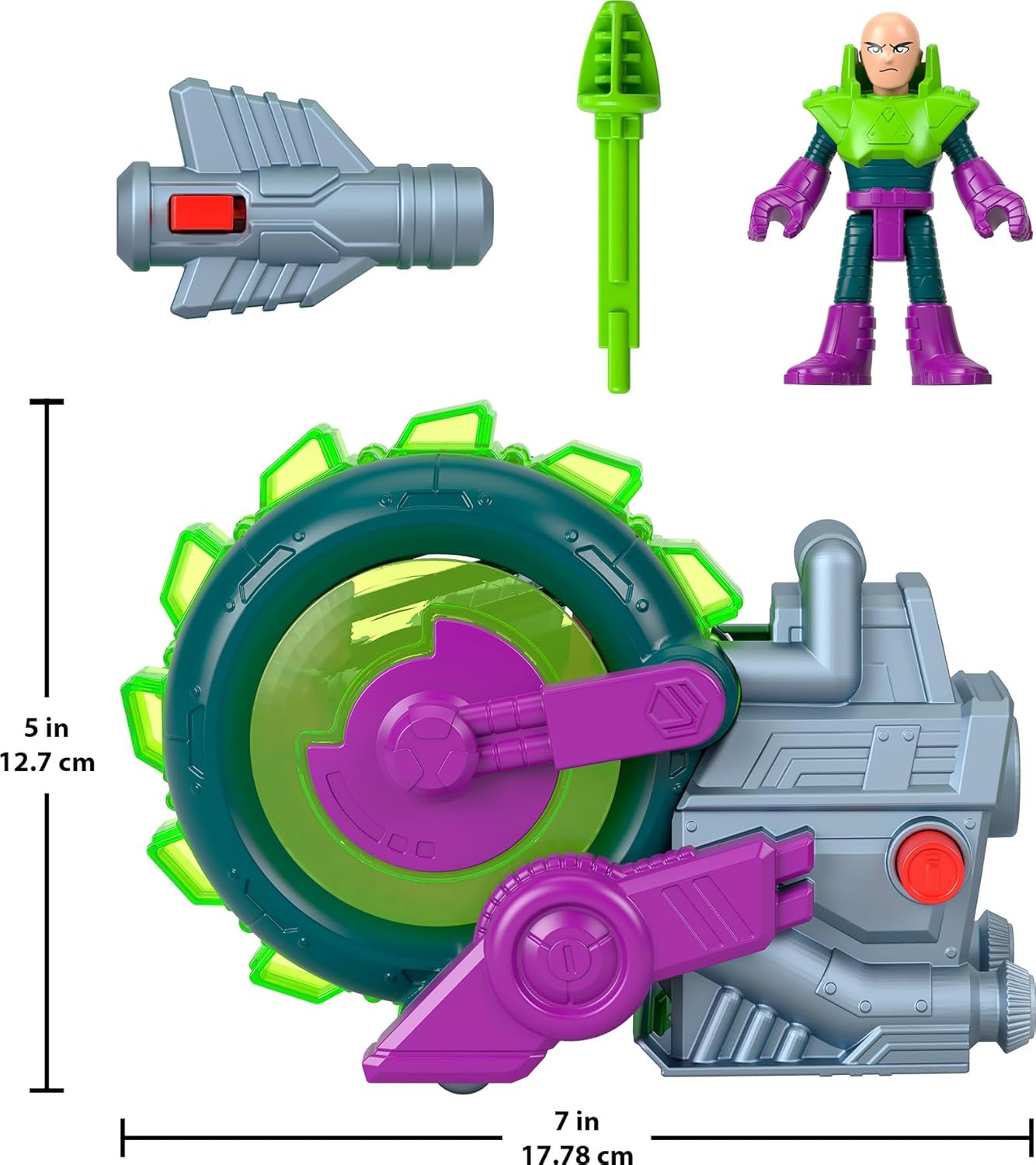 FisherPrice Imaginext DC Super Friends Toy Lex Luthor Spinning Saw Vehicle ampamp Figure Set for Pretend Play Kids Ages 3 Years