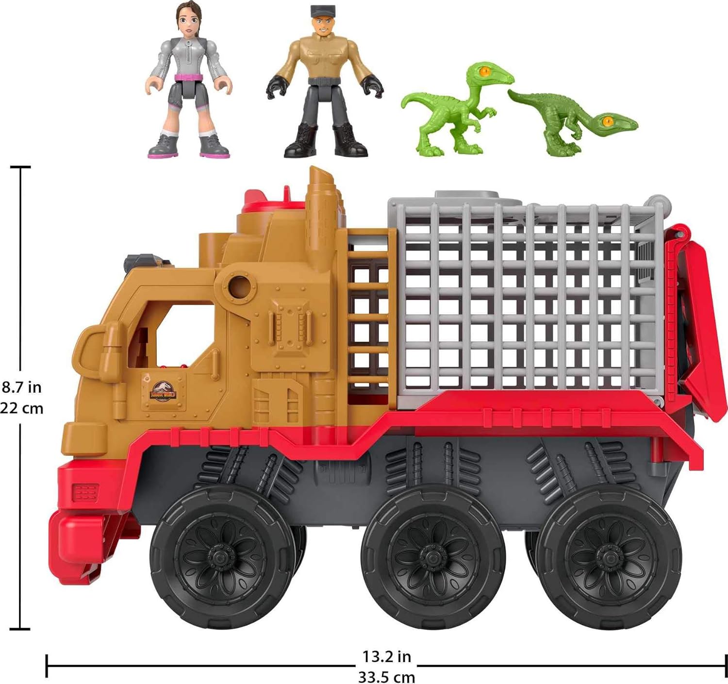 FisherPrice Imaginext Jurassic World Camp Cretaceous Toys Dinosaur Hauler Vehicle ampamp Yaz Poseable Figure for Preschool Kids Ages 3 Years