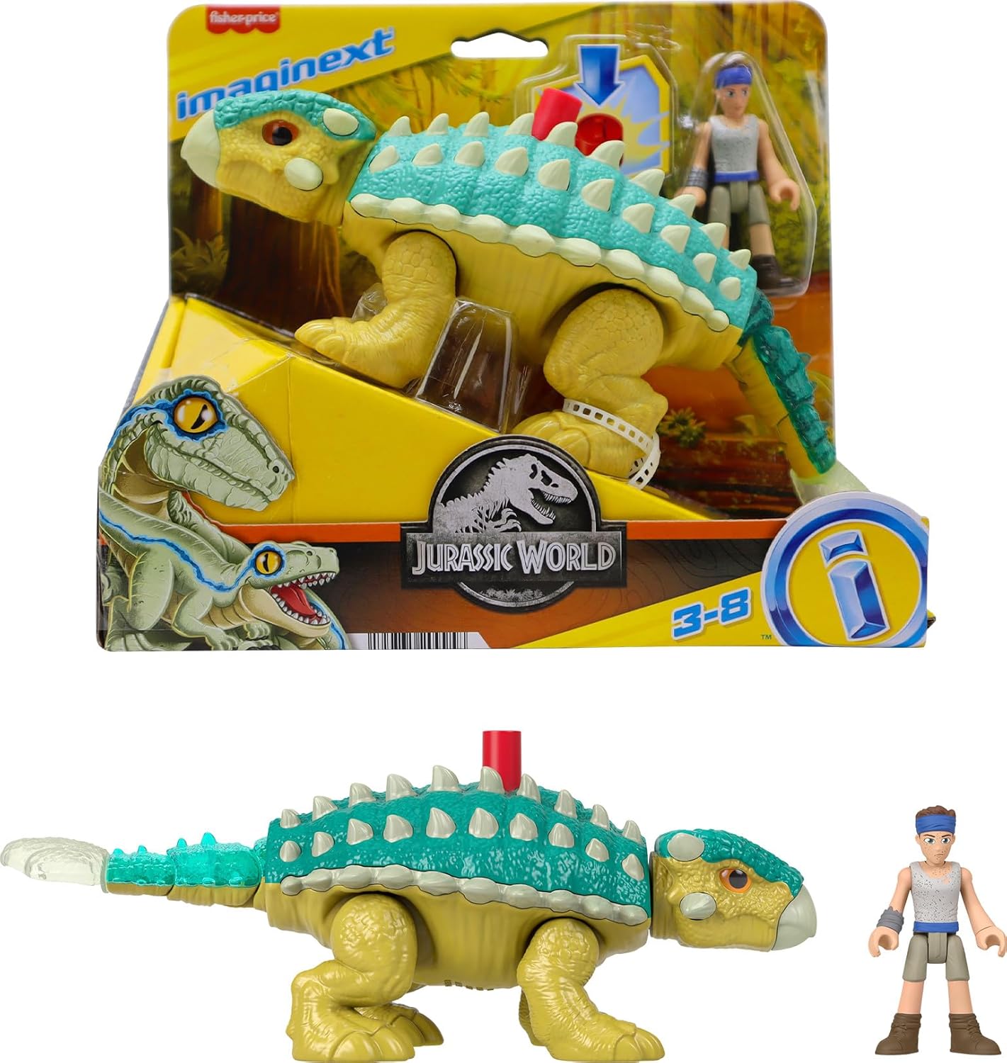 FisherPrice Imaginext Jurassic World Dinosaur Toy Bumpy ampamp Ben Figure Set for Pretend Play Preschool Kids Ages 3 Years