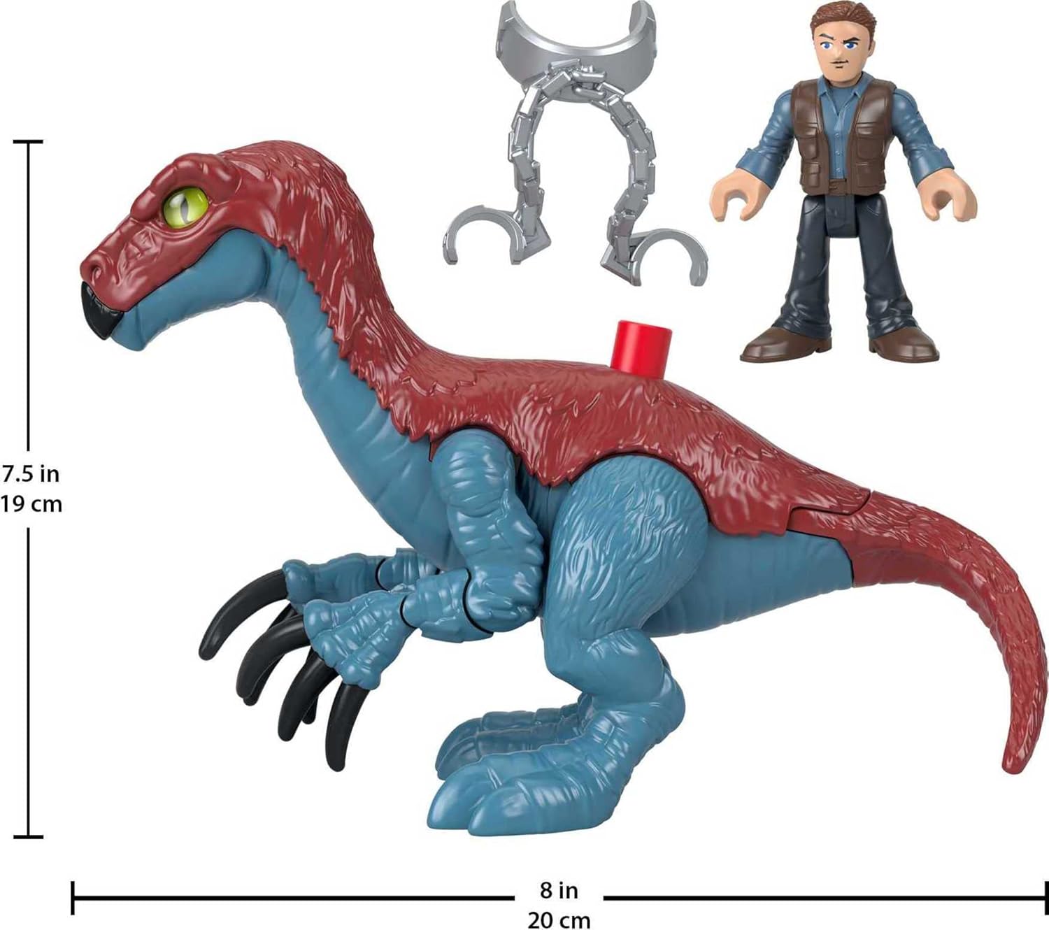 FisherPrice Imaginext Jurassic World Dinosaur Toy Therizinosaurus ampamp Owen Grady Figure Set for Pretend Play Preschool Kids Ages 3 Years