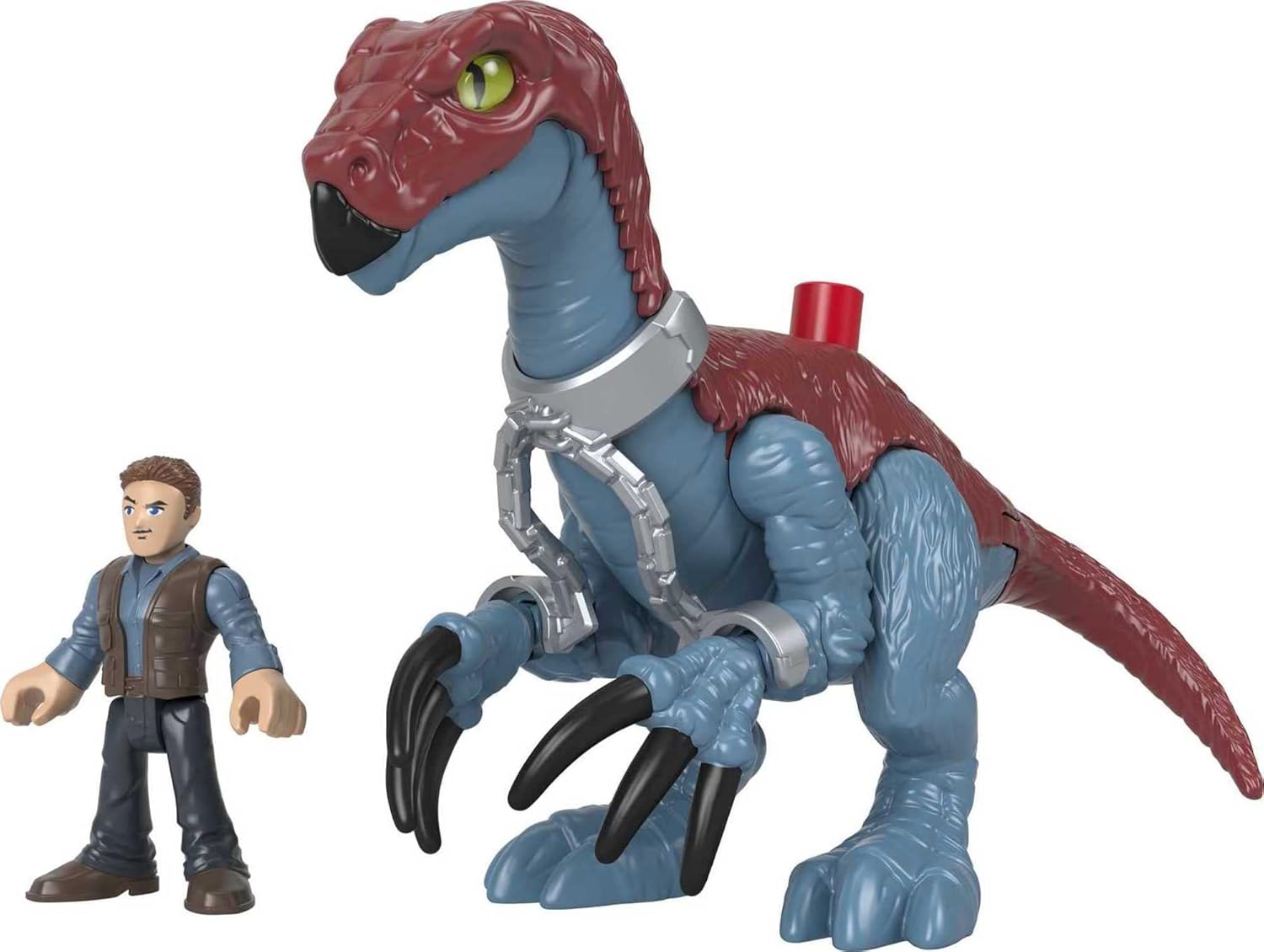FisherPrice Imaginext Jurassic World Dinosaur Toy Therizinosaurus ampamp Owen Grady Figure Set for Pretend Play Preschool Kids Ages 3 Years