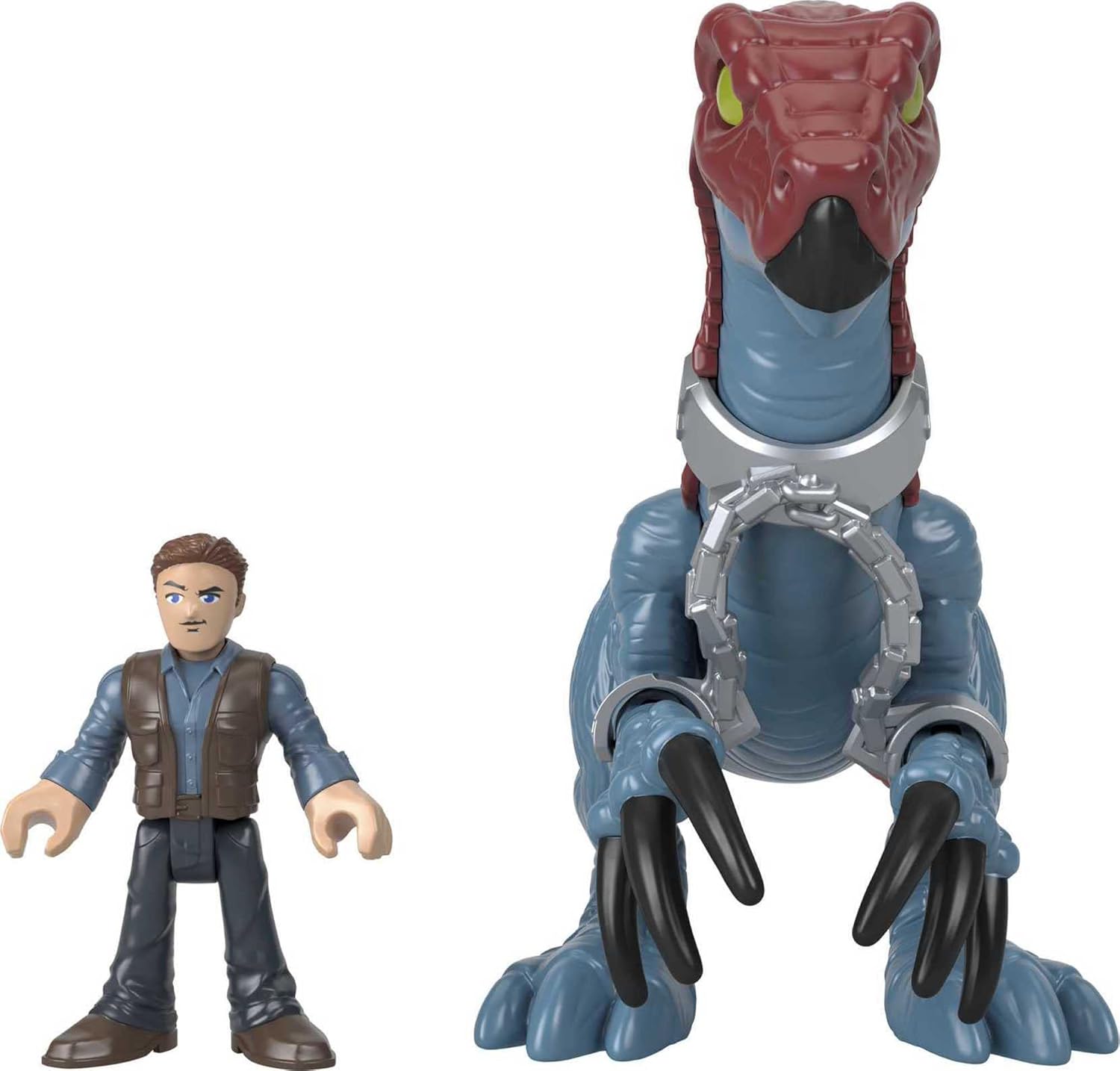FisherPrice Imaginext Jurassic World Dinosaur Toy Therizinosaurus ampamp Owen Grady Figure Set for Pretend Play Preschool Kids Ages 3 Years