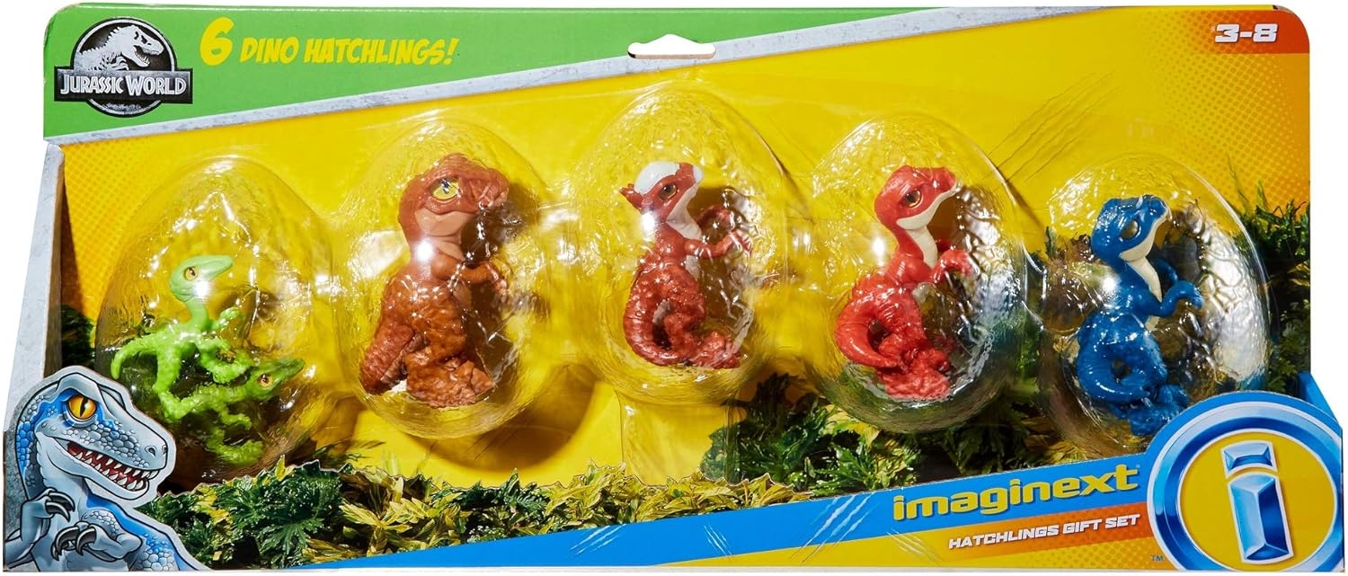 FisherPrice Imaginext Jurassic World Dinosaur Toys Hatchlings 6Piece Figure Set for Pretend Play Preschool Kids Ages 3 Years