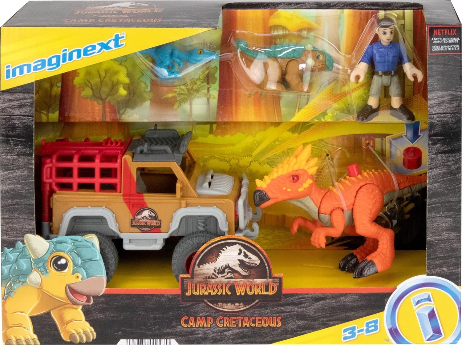 FisherPrice Imaginext Jurassic World Preschool Toy Camp Cretaceous Runaway Dinosaurs Figure Set for Pretend Play Kids Ages 3 Years