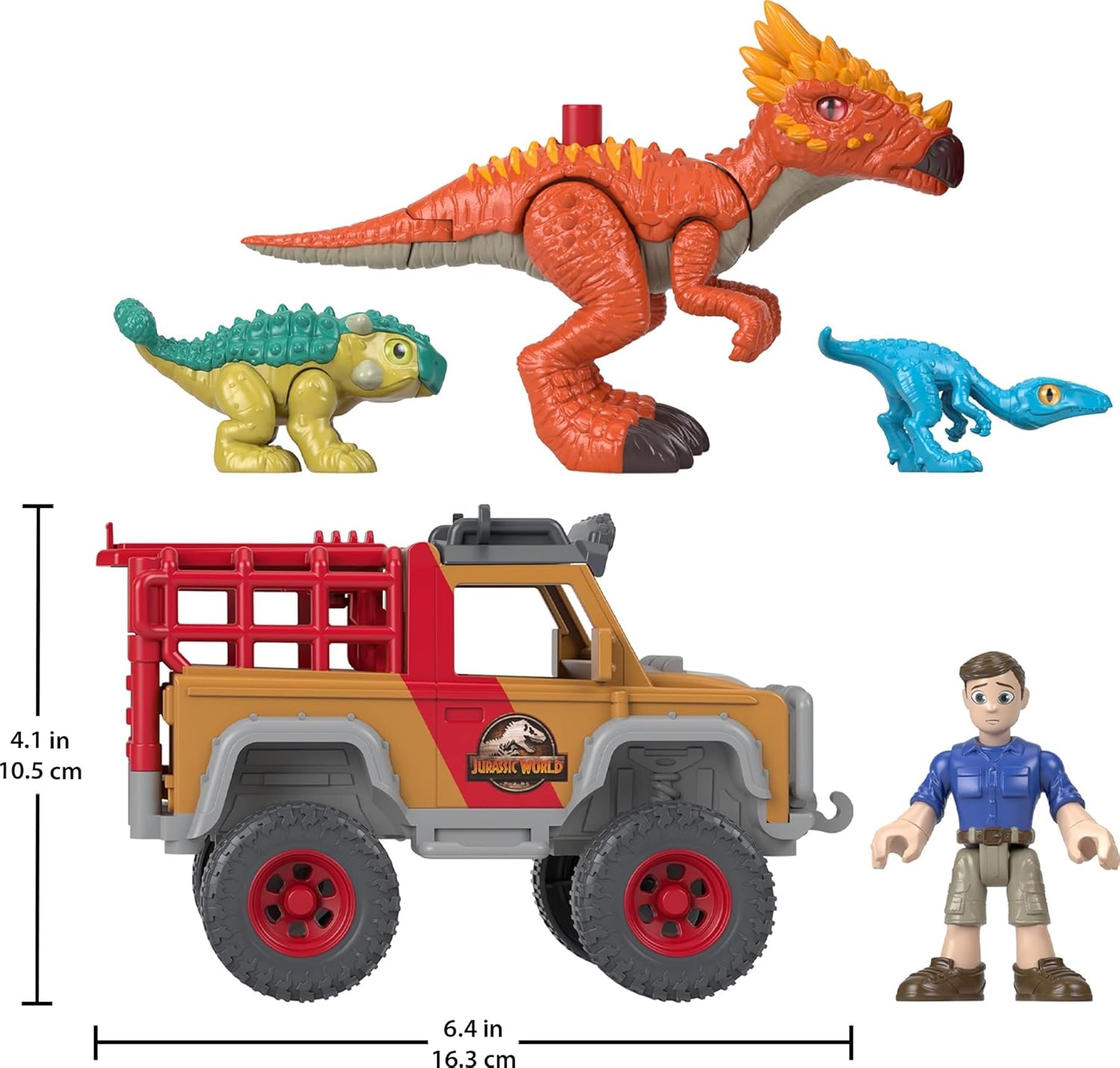 FisherPrice Imaginext Jurassic World Preschool Toy Camp Cretaceous Runaway Dinosaurs Figure Set for Pretend Play Kids Ages 3 Years