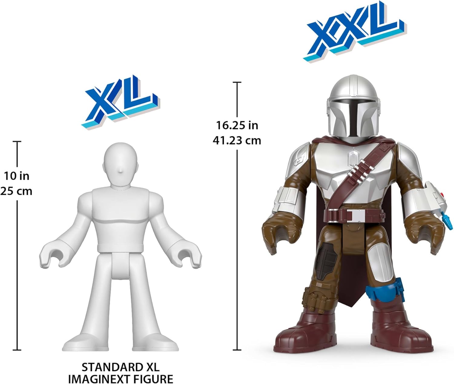 FisherPrice Imaginext Star Wars Toy The Mandalorian XXL Figure 16 Inch Tall Poseable Character with Launcher for Kids Ages 3 YearsMandalorian XXL