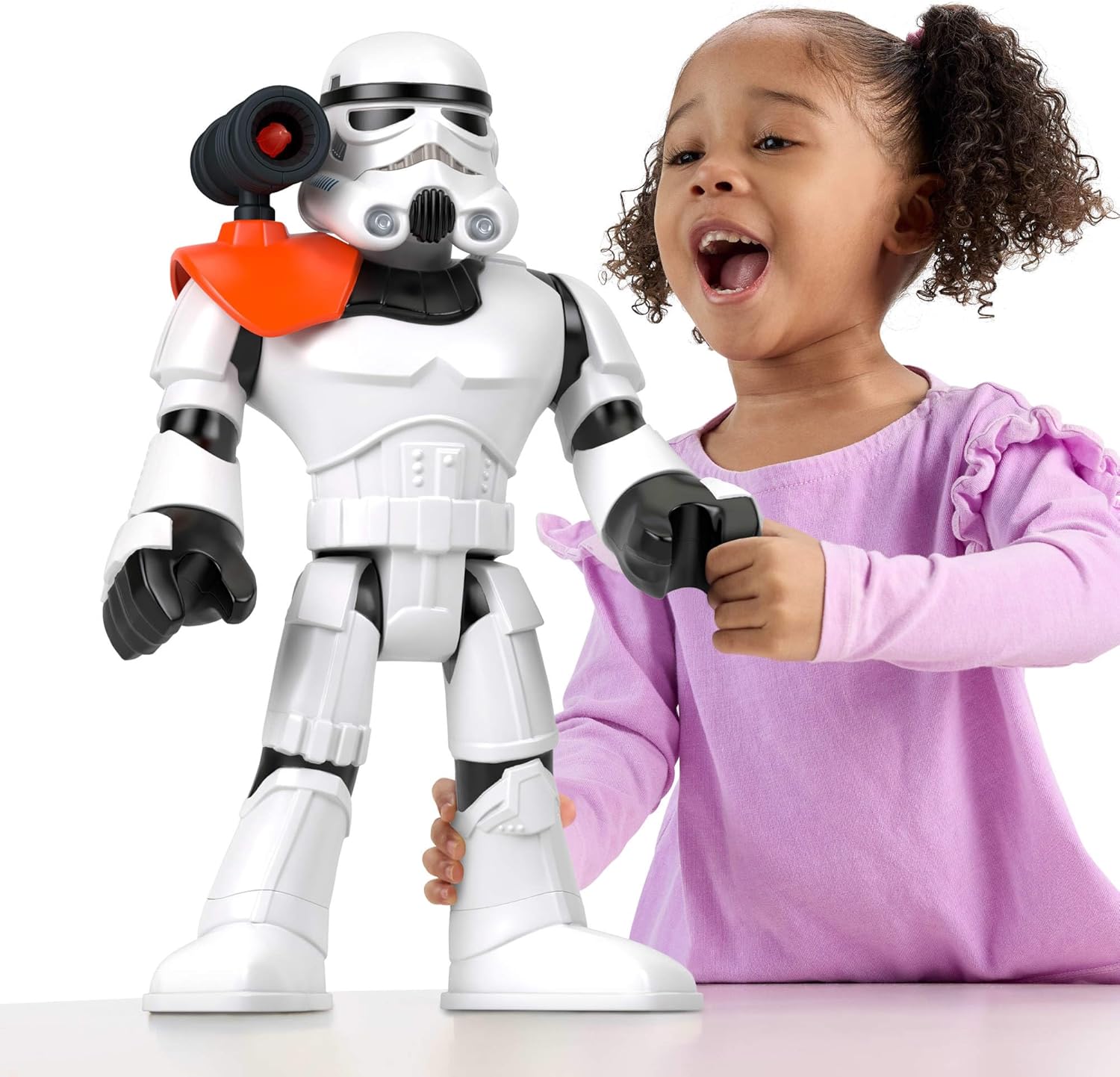 FisherPrice Imaginext Star Wars Toy The Mandalorian XXL Figure 16 Inch Tall Poseable Character with Launcher for Kids Ages 3 YearsStorm Trooper XXL