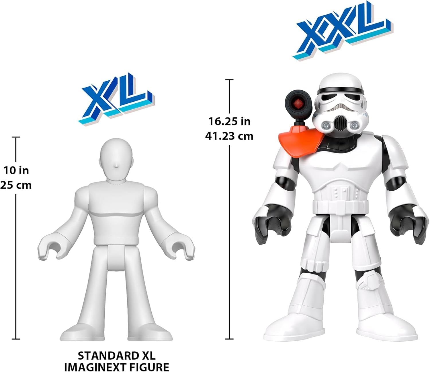 FisherPrice Imaginext Star Wars Toy The Mandalorian XXL Figure 16 Inch Tall Poseable Character with Launcher for Kids Ages 3 YearsStorm Trooper XXL