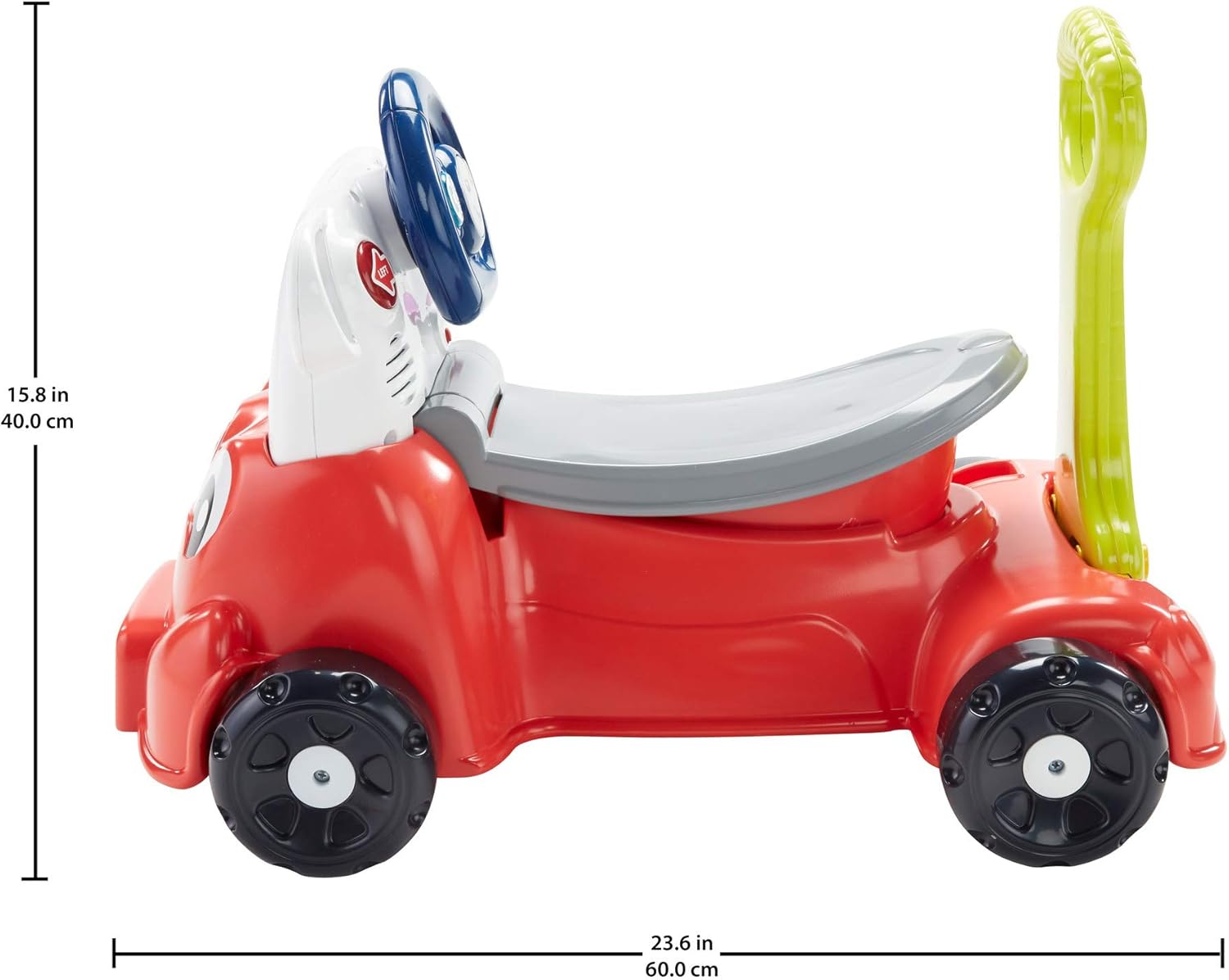 FisherPrice Laugh ampamp Learn 3In1 Smart Car Baby Walker ampamp Toddler RideOn Toy with Smart Stages Learning Content for Ages 9 MonthsStandard