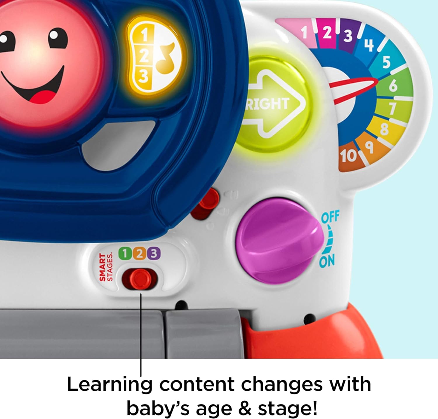 FisherPrice Laugh ampamp Learn 3In1 Smart Car Baby Walker ampamp Toddler RideOn Toy with Smart Stages Learning Content for Ages 9 MonthsStandard