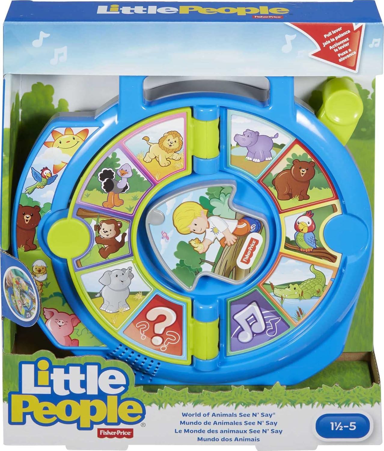 FisherPrice Little People Toddler Learning Toy World of Animals See N Say with Music and Sounds for Ages 18 Months