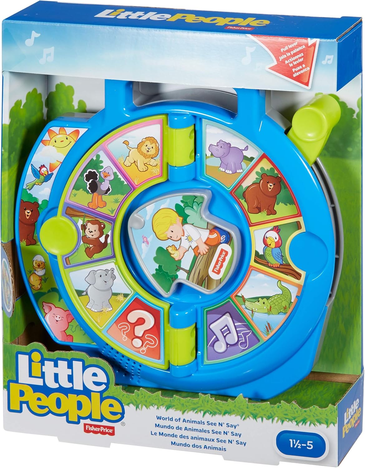 FisherPrice Little People Toddler Learning Toy World of Animals See N Say with Music and Sounds for Ages 18 Months