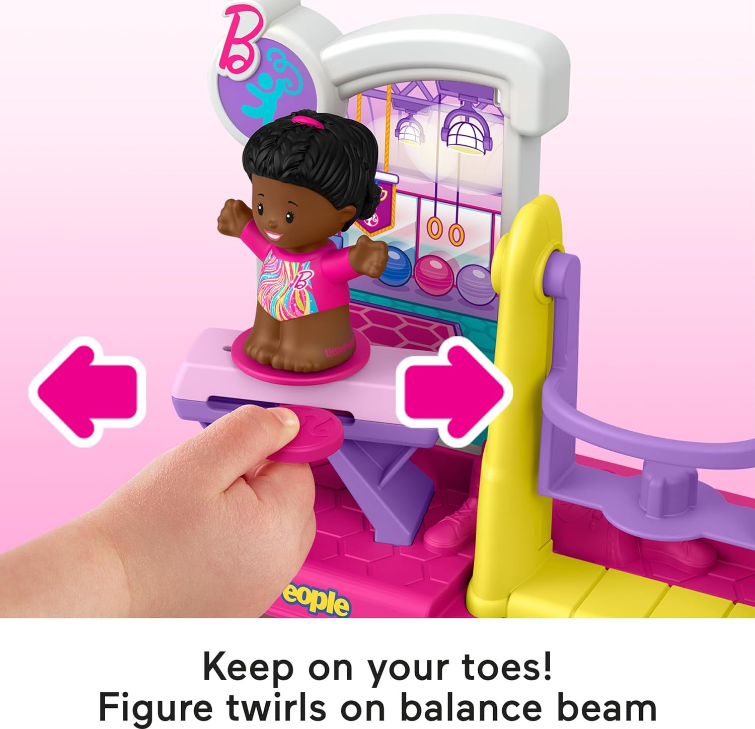 FisherPrice Little People Toddler Toy Barbie You Can Be Anything Gymnast Playset with Figure for Preschool Pretend Play Kids Ages 18 Months