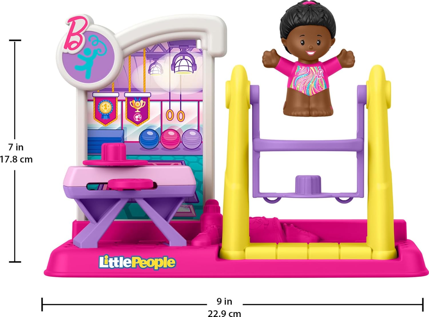 FisherPrice Little People Toddler Toy Barbie You Can Be Anything Gymnast Playset with Figure for Preschool Pretend Play Kids Ages 18 Months