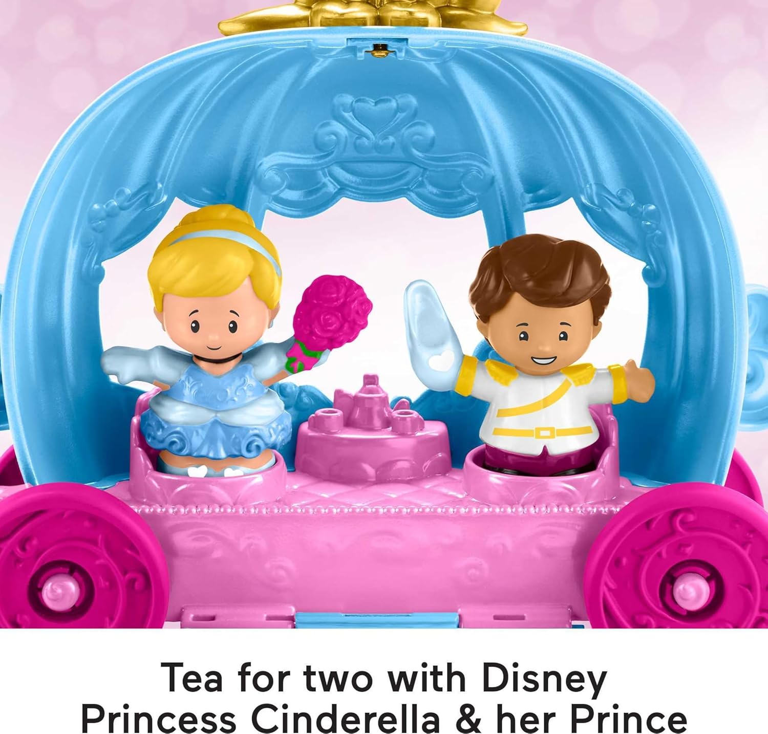 FisherPrice Little People Toddler Toy Disney Princess Cinderellas Dancing Carriage Playset with Figures for Pretend Play Ages 18 Months