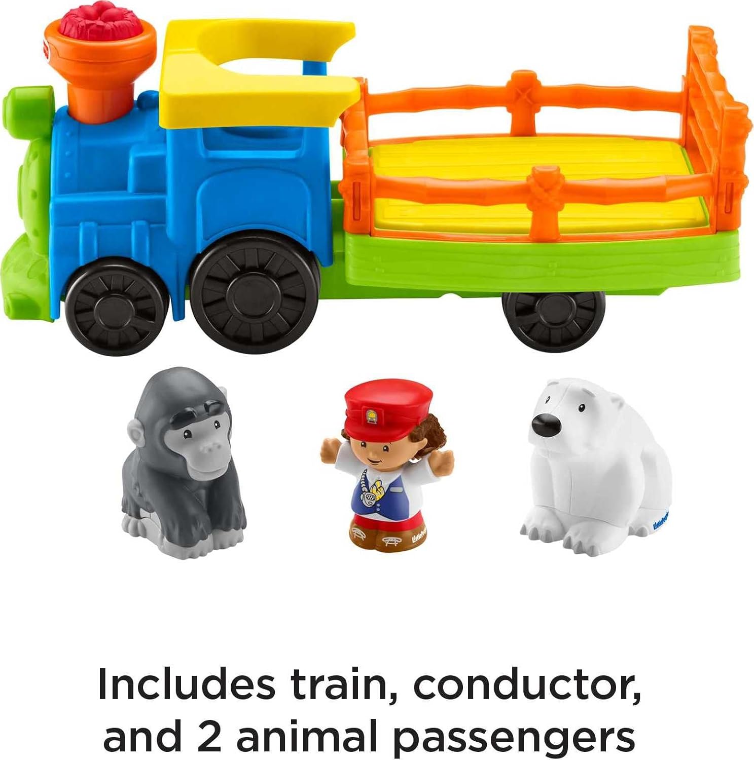 FisherPrice Little People Toddler Toy Train ChooChoo Zoo with Music Sounds and 3 Figures for Pretend Play Ages 1 Years