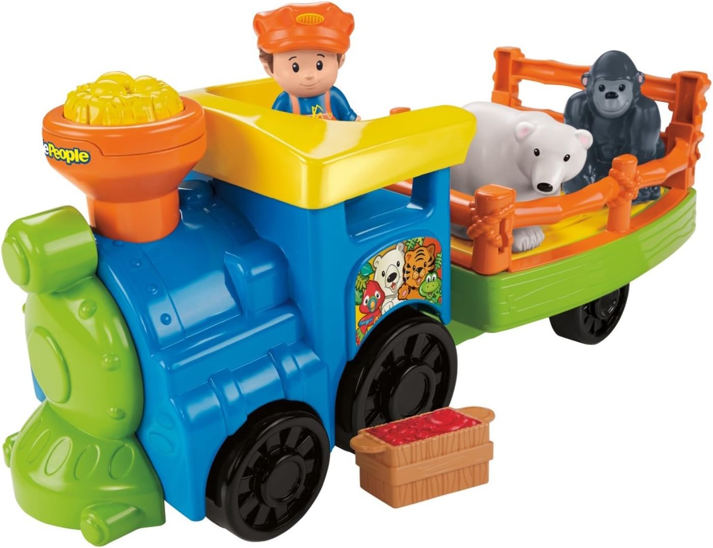 FisherPrice Little People Toddler Toy Train ChooChoo Zoo with Music Sounds and 3 Figures for Pretend Play Ages 1 Years
