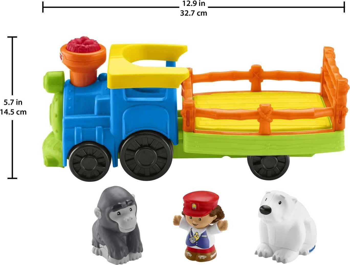 FisherPrice Little People Toddler Toy Train ChooChoo Zoo with Music Sounds and 3 Figures for Pretend Play Ages 1 Years